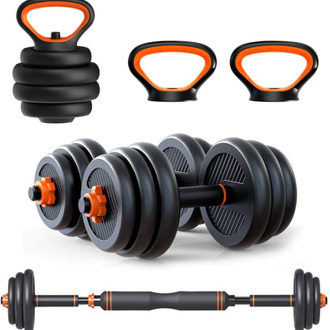 Adjustable Dumbbell Kettlebell Barbell Set 20KG, 6 in 1 Set