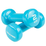 2KG STUDIO VINYL DUMBBELL COLOURED SET PAIR LIVEPRO