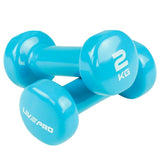 2KG STUDIO VINYL DUMBBELL COLOURED SET PAIR LIVEPRO